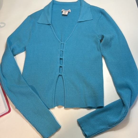 SINCERELY JULES OPEN FRONT RIBBED KNIT SWEATER SZ SMALL - Picture 6 of 12